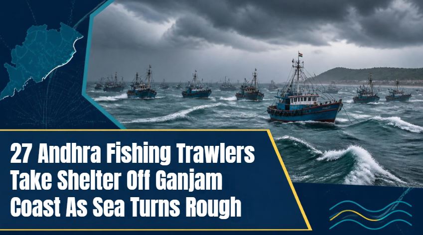 27 Andhra Fishing Trawlers Take Shelter Off Ganjam Coast As Sea Turns Rough